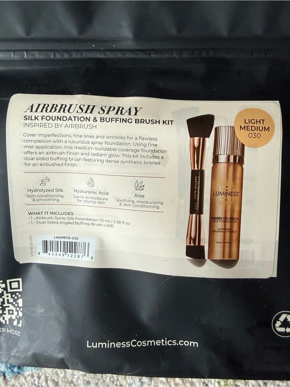 Luminess Black & Gold Refillable Beauty Pouch
